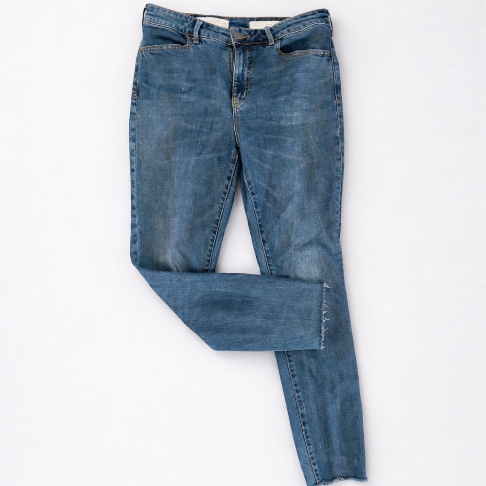 Anthropology Pilcro and the Letterpress Dark Blue Skinny Jeans Festival Coastal